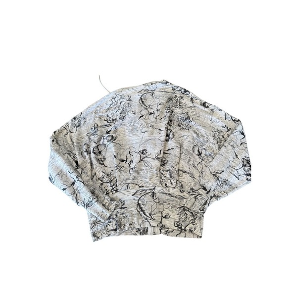 Athleta Balance Full Zip Sweatshirt Grey Floral Small Oversized Athleisure - Picture 7 of 8